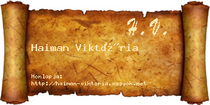 Haiman Viktória névjegykártya